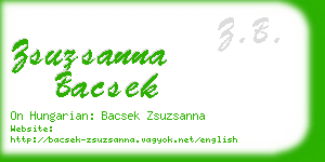 zsuzsanna bacsek business card